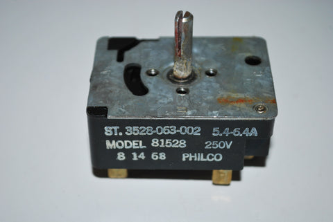 Range Oven Burner Switch 3528-063-002  Model 81528 "DO NOT LIST"