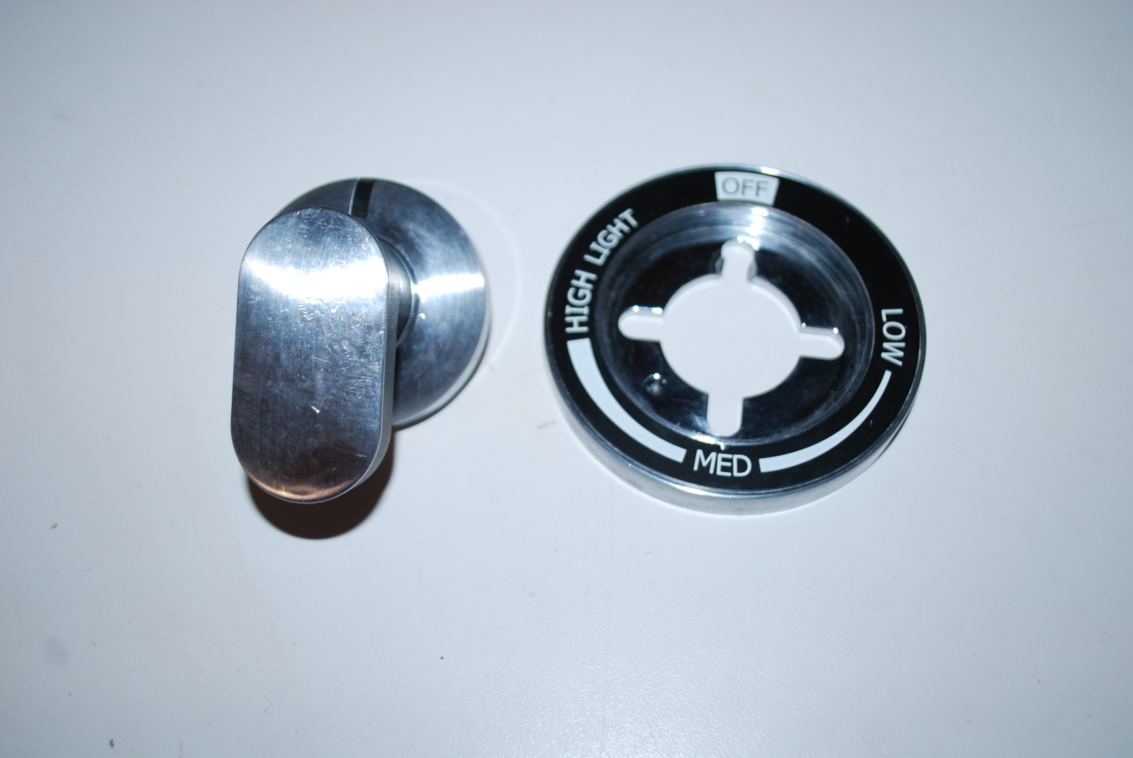 Frigidaire Professional Gas Range Burner Knob Silver & Black KIP 5E73 & KIP 6U36