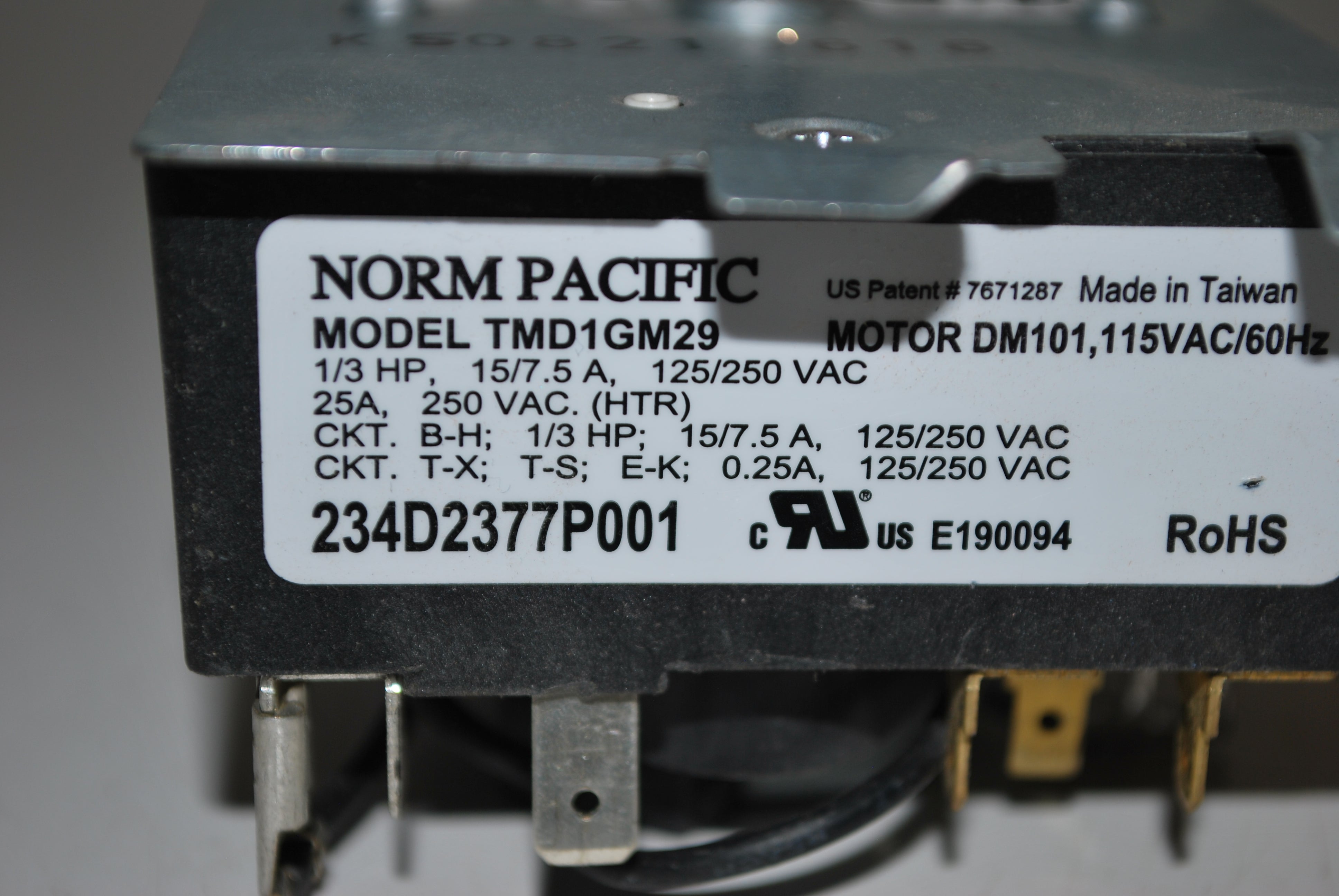 Genuine OEM General Electric GE Dryer Timer 234D2377P001
