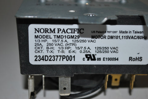 Genuine OEM General Electric GE Dryer Timer 234D2377P001
